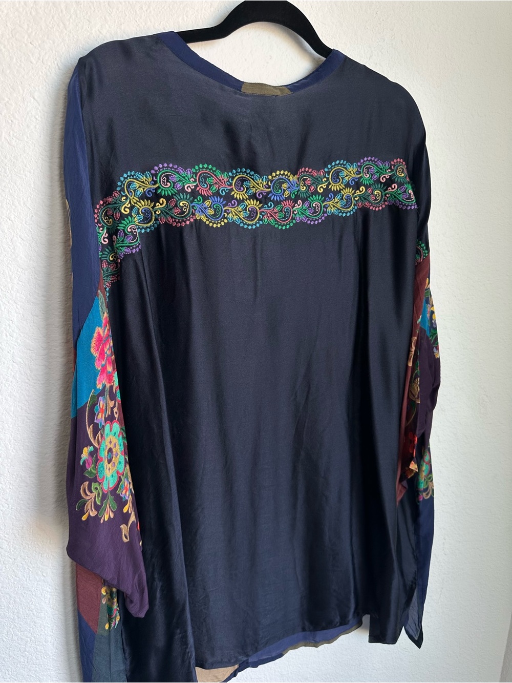 Johnny Was embroidered silk blend Mardi blouse‎ NWT RARE size 3X Boho - Picture 11 of 15
